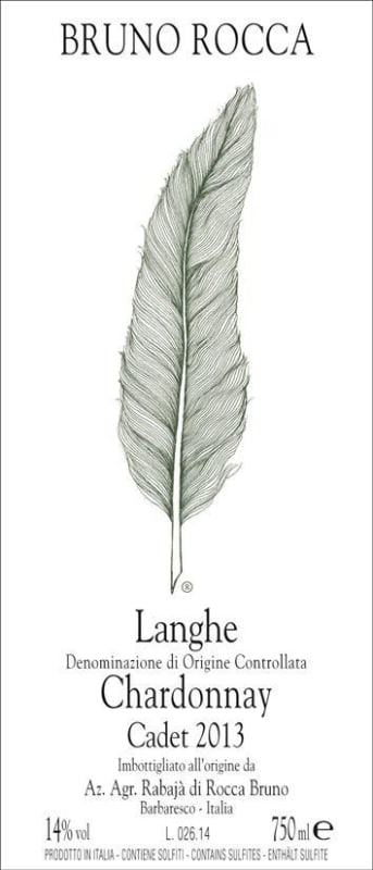 Bruno Rocca Cadet Chardonnay 2013 Front Label