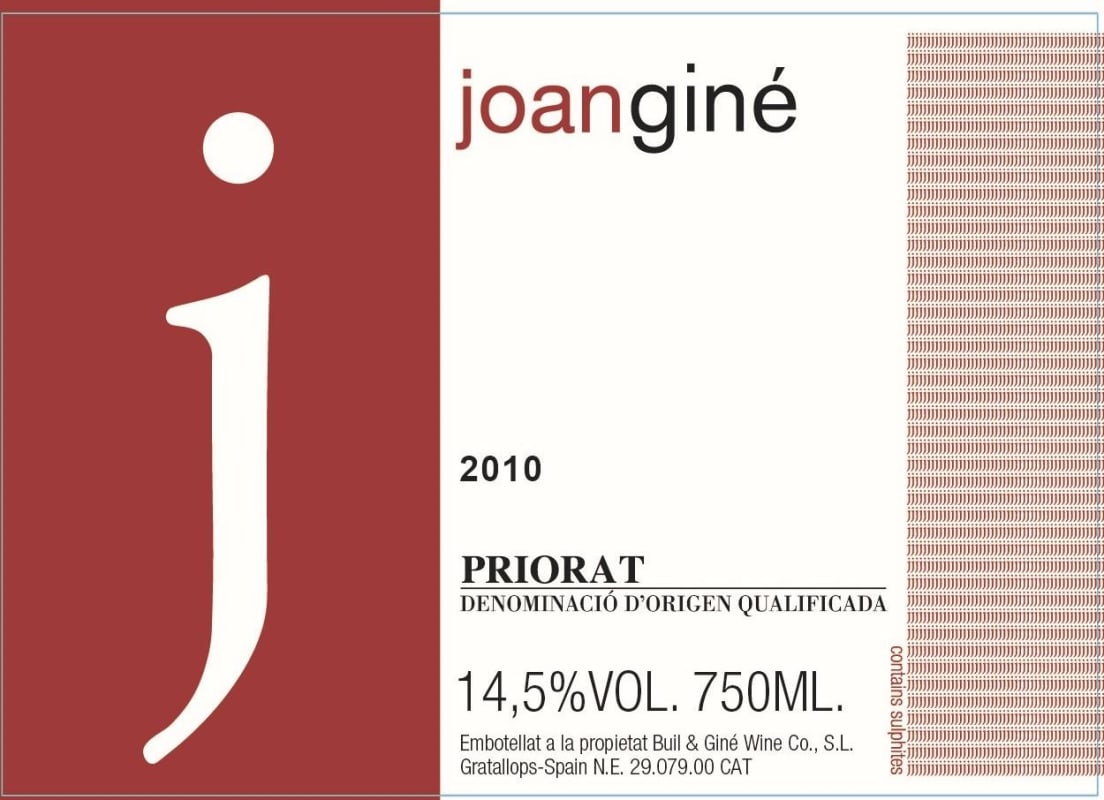 Buil and Gine Joan Gine 2010 Front Label