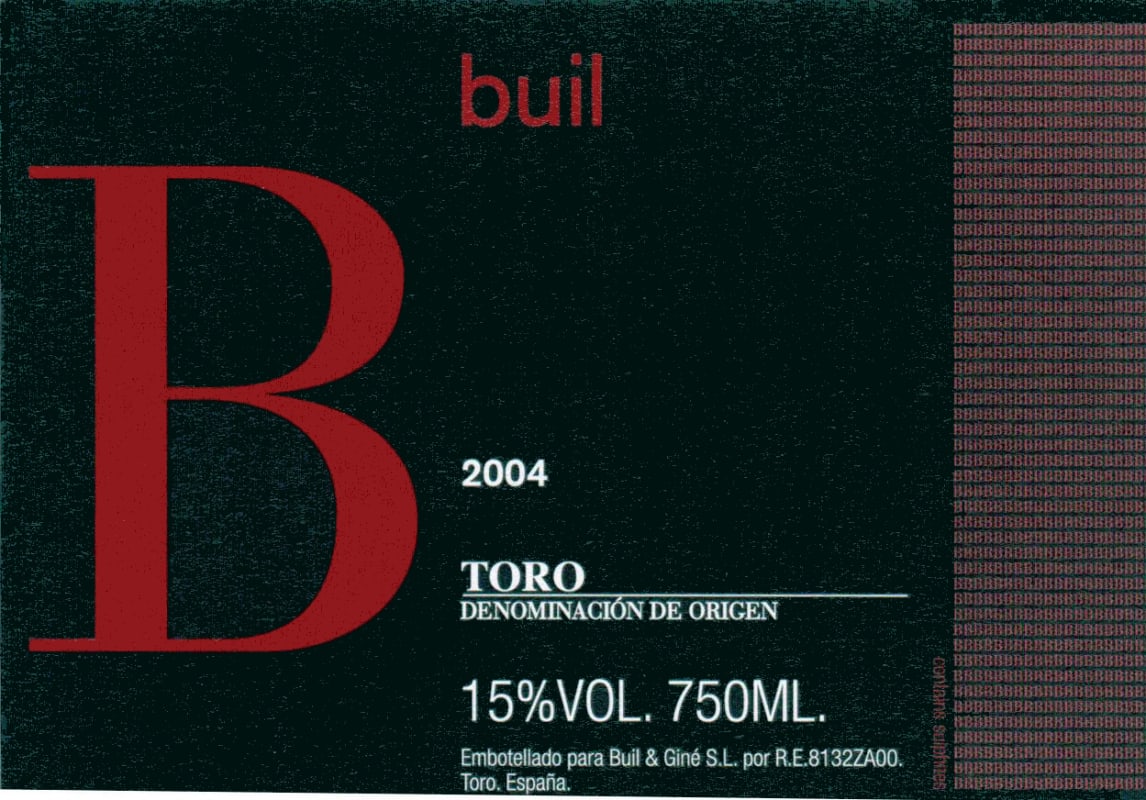 Buil and Gine Buil 2004 Front Label