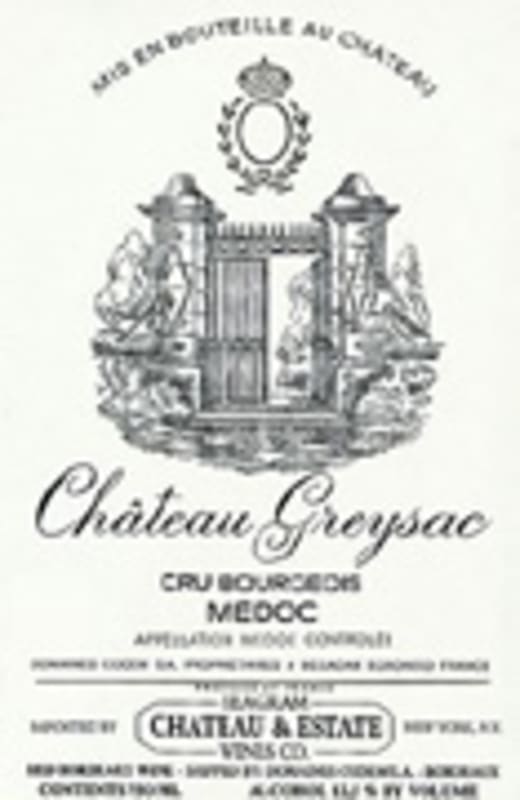 Chateau Greysac 2000 Front Label