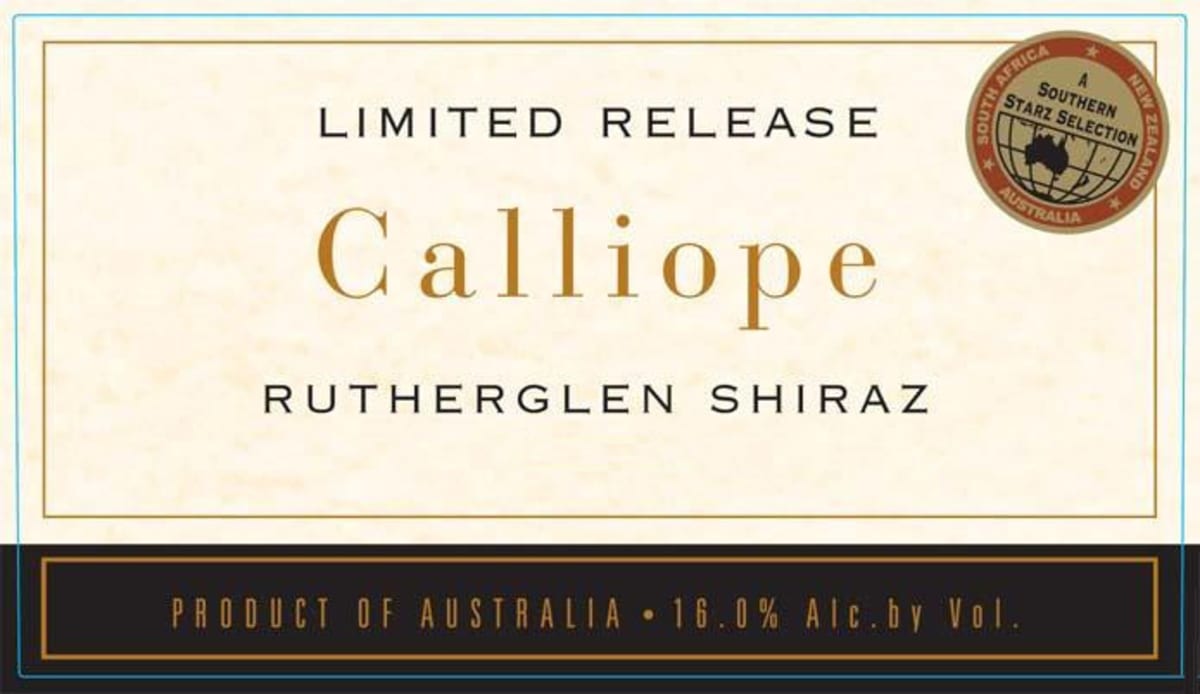 RL Buller Calliope Shiraz 2006 Front Label