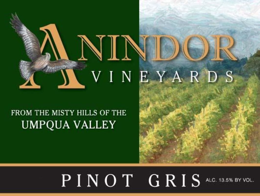 Anindor Vineyards Pinot Gris 2010 Front Label