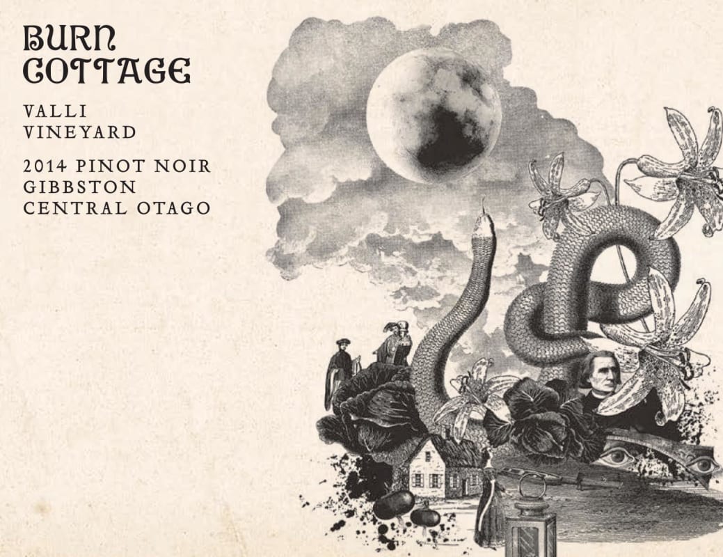 Burn Cottage Valli Vineyard Pinot Noir 2014 Front Label