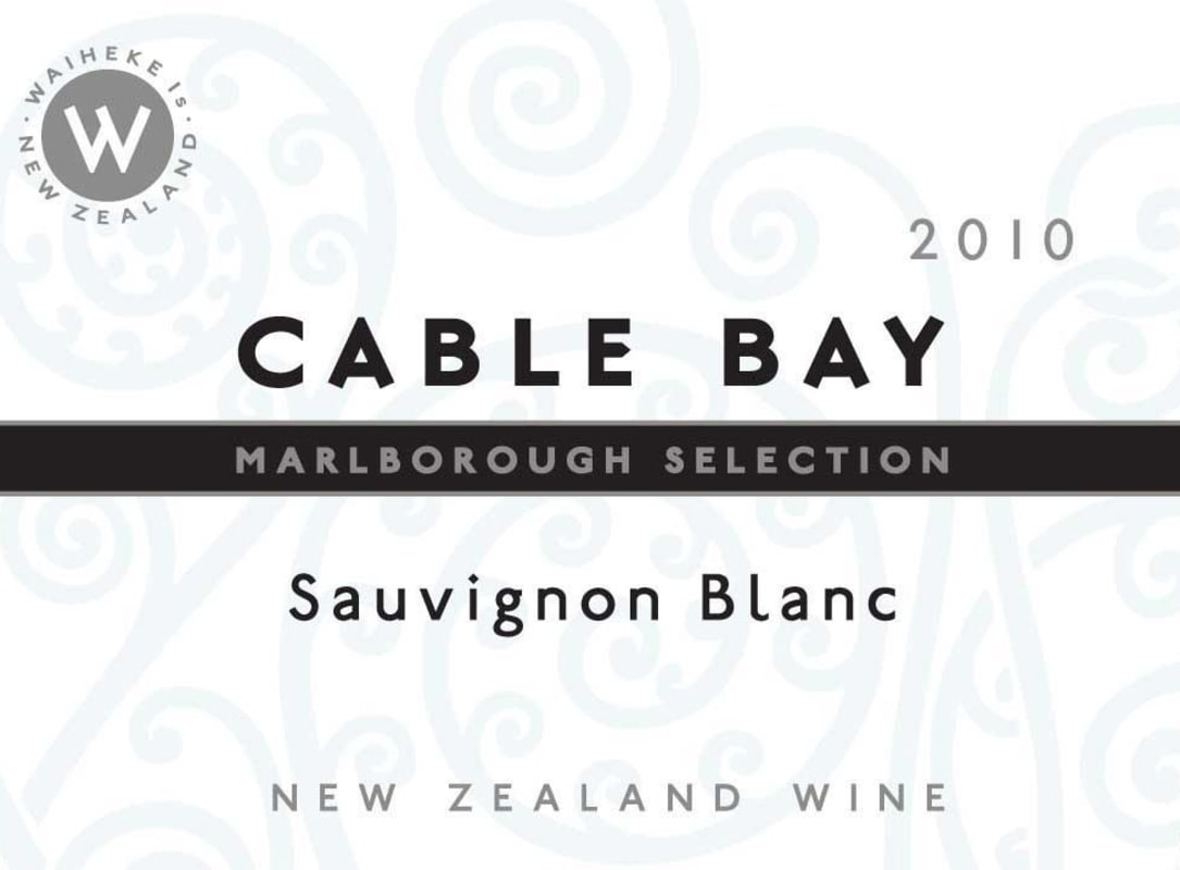 Cable Bay Vineyards Marlborough Selection Sauvignon Blanc 2010 Front Label