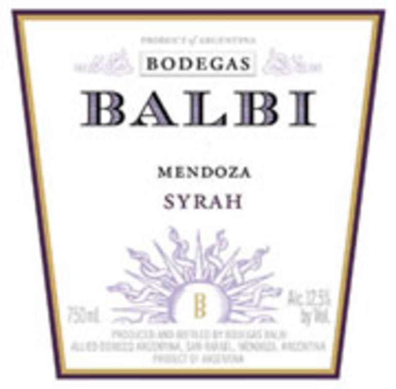 Balbi Syrah 2002 Front Label