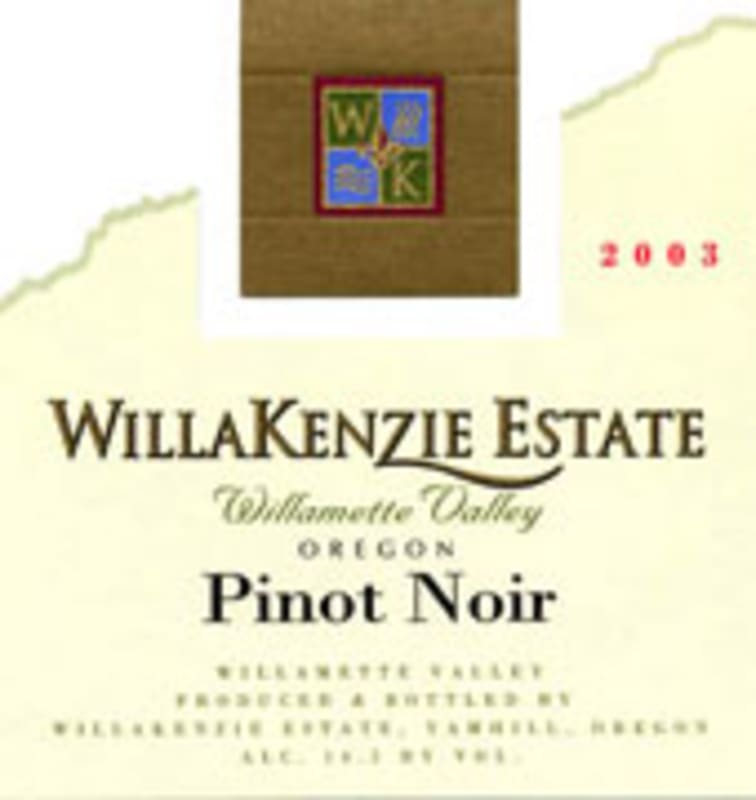 WillaKenzie Estate Willamette Valley Pinot Noir Cork-Free 2003 Front Label