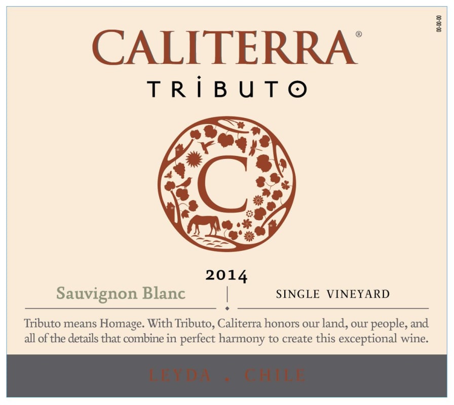 Caliterra Tributo Single Vineyard Sauvignon Blanc 2014 Front Label