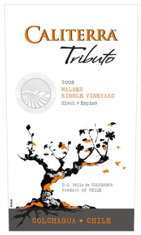 Caliterra Tributo Single Vineyard Malbec 2008 Front Label