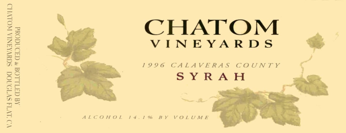 Chatom Syrah 1996 Front Label