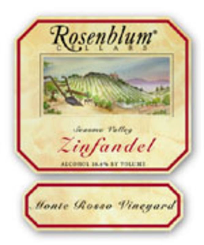 Rosenblum Cellars Monte Rosso Zinfandel 2003 Front Label