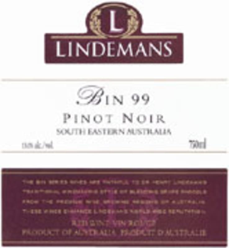 Lindeman’s Bin Series Bin 99 Pinot Noir 2004 Front Label