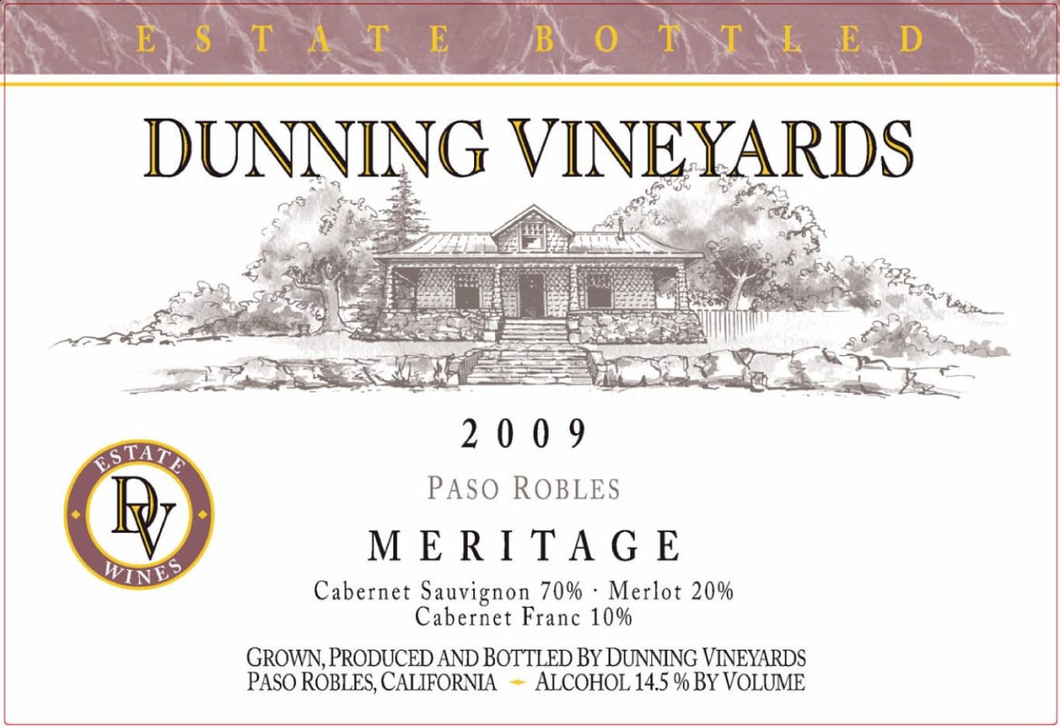 Dunning Meritage Red 2009 Front Label