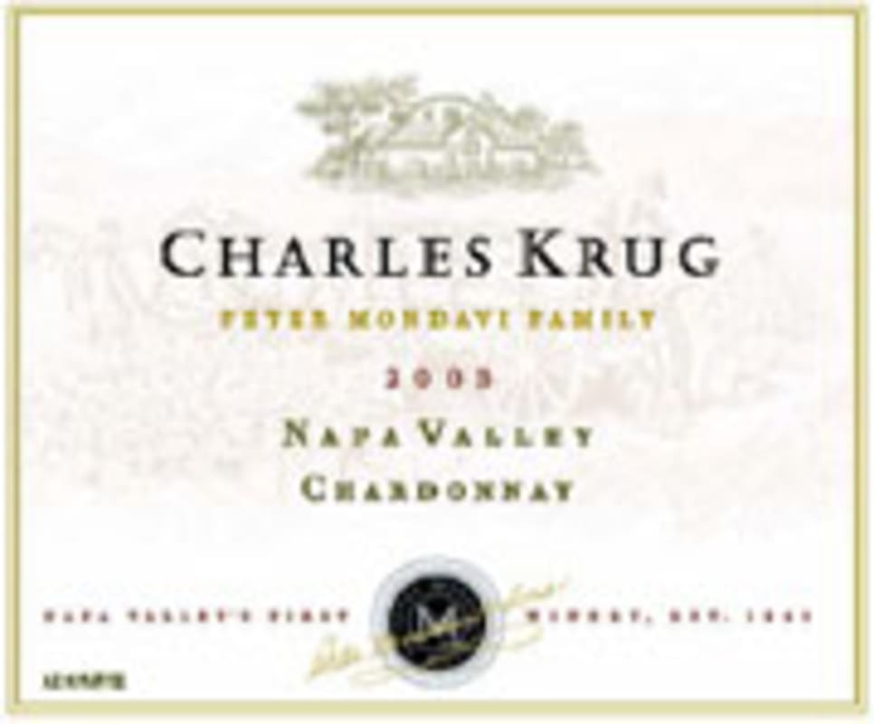 Charles Krug Napa Valley Chardonnay 2003 Front Label