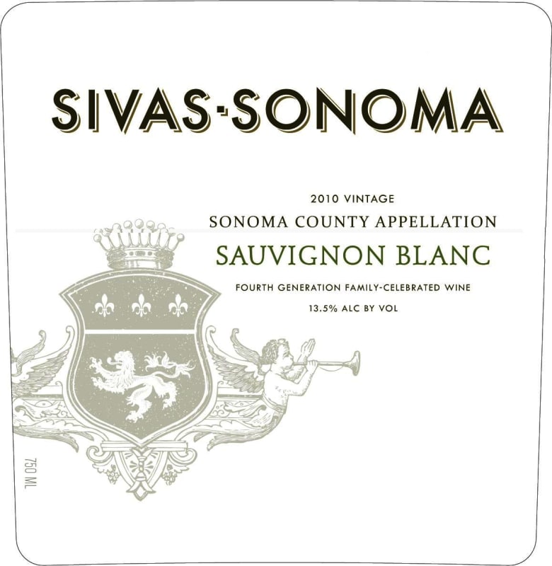 Sivas-Sonoma Sauvignon Blanc 2010 Front Label