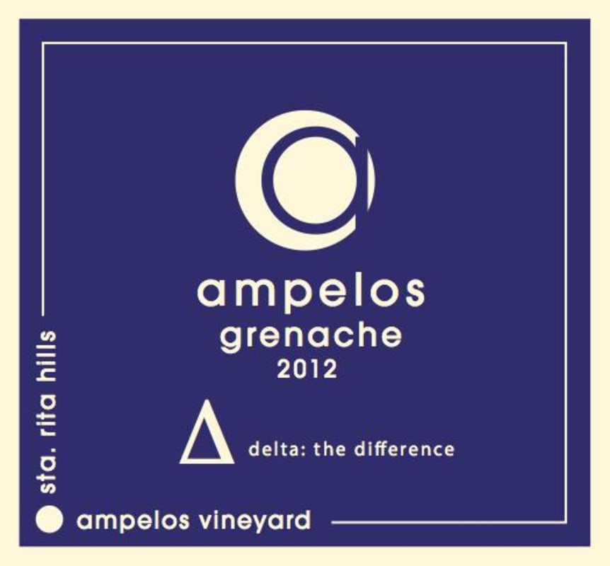Ampelos Cellars Delta Grenache 2012 Front Label