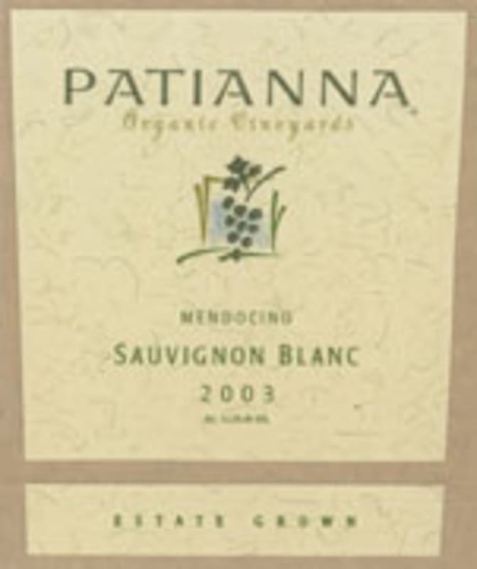 Patianna Sauvignon Blanc 2003 Front Label