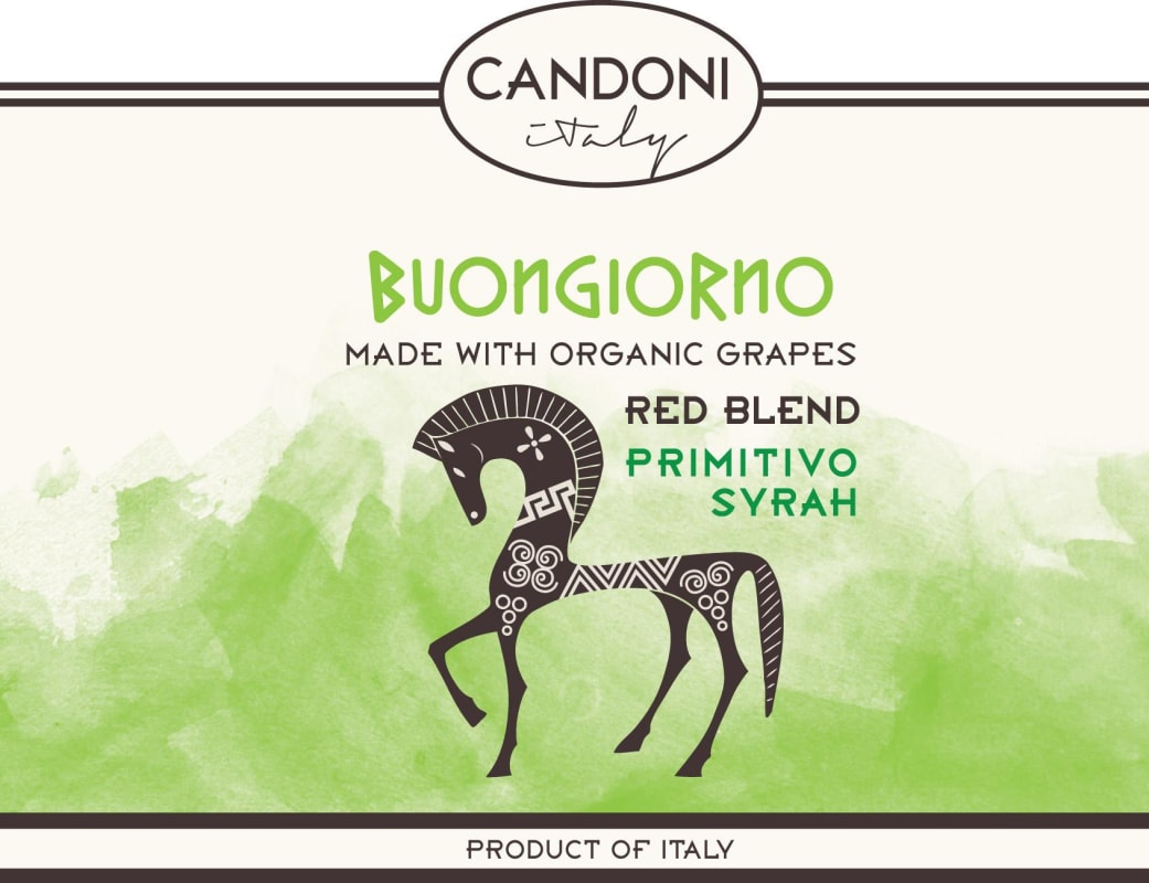 Candoni Puglia Buongiorno Primitivo Syrah 2012 Front Label