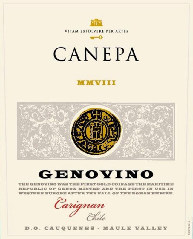 Canepa Genovino Carignan 2011 Front Label