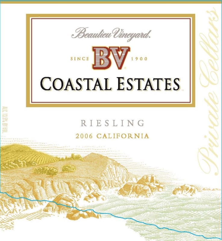 Beaulieu Vineyard Coastal Estates Riesling 2006 Front Label