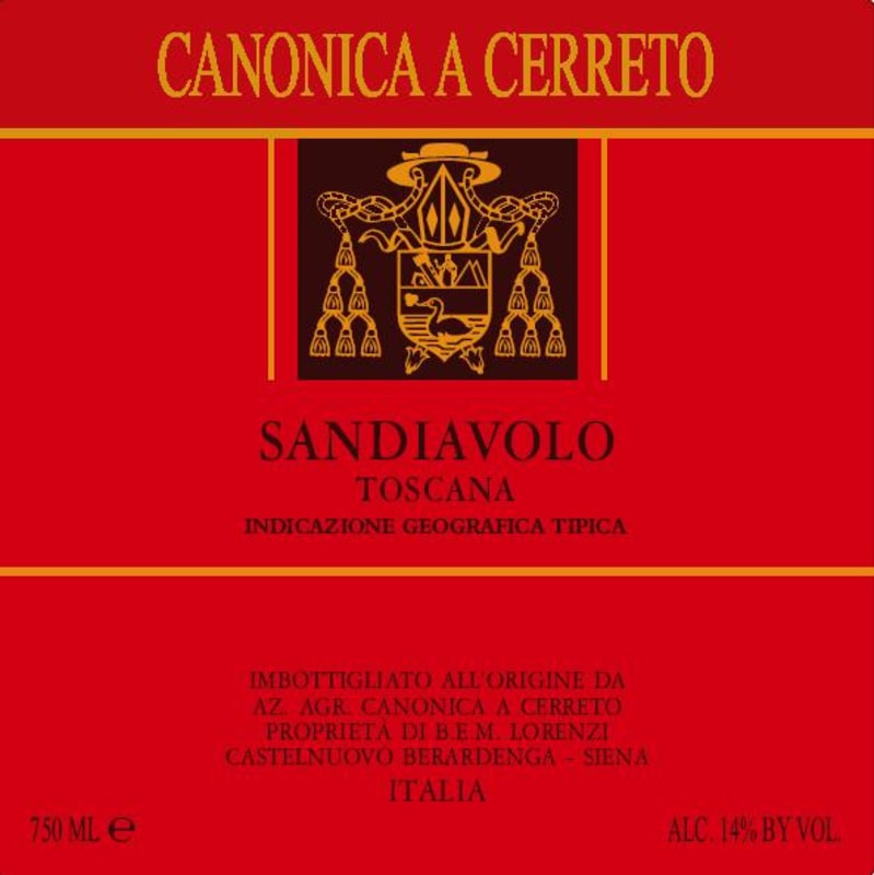 Canonica A Cerreto Sandiavolo Toscana 2003 Front Label