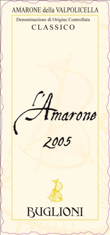 Buglioni L'Amarone della Valpolicella Classico 2005 Front Label