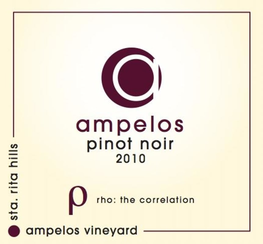 Ampelos Cellars Rho Pinot Noir 2010 Front Label