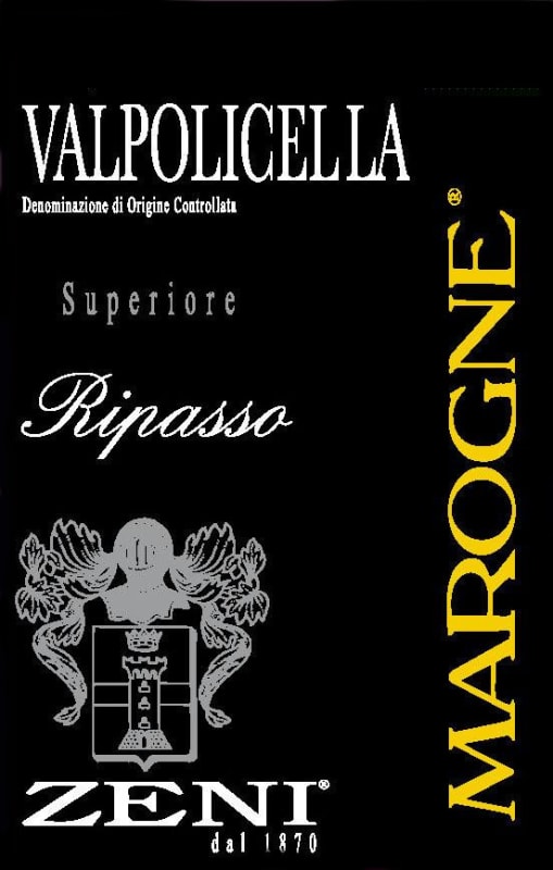 Zeni Marogne Valpolicella Superiore Ripasso 2012 Front Label
