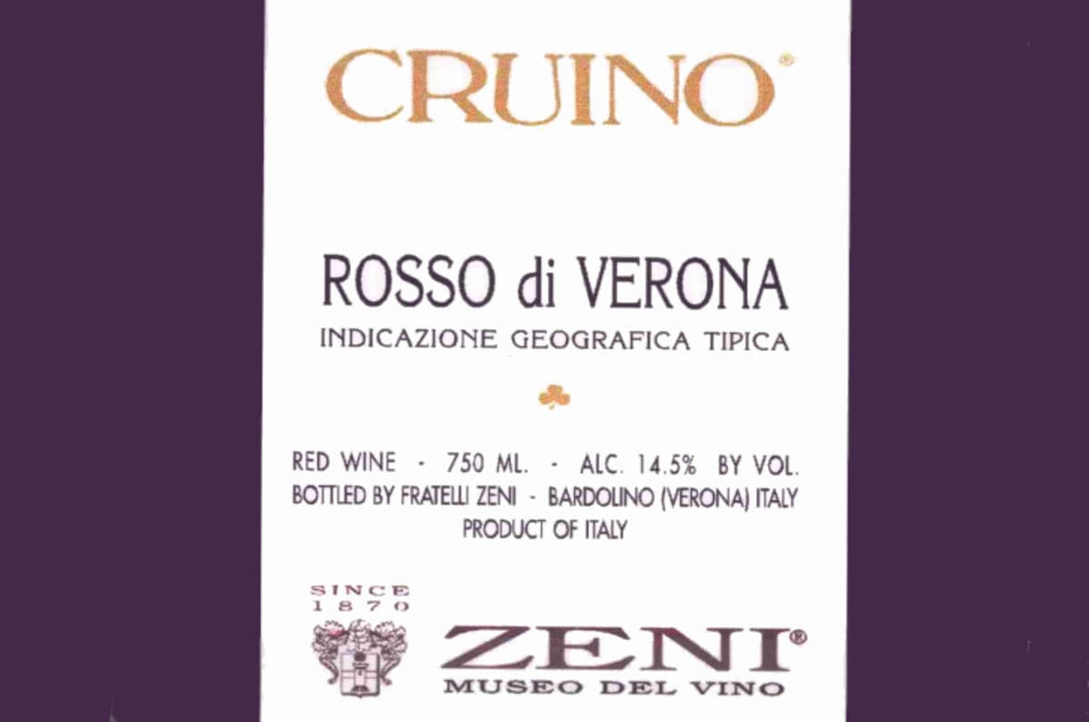 Zeni Cruino Rosso Veronese 2000 Front Label