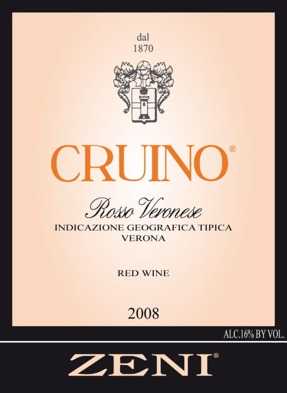 Zeni Cruino Rosso Veronese 2008 Front Label