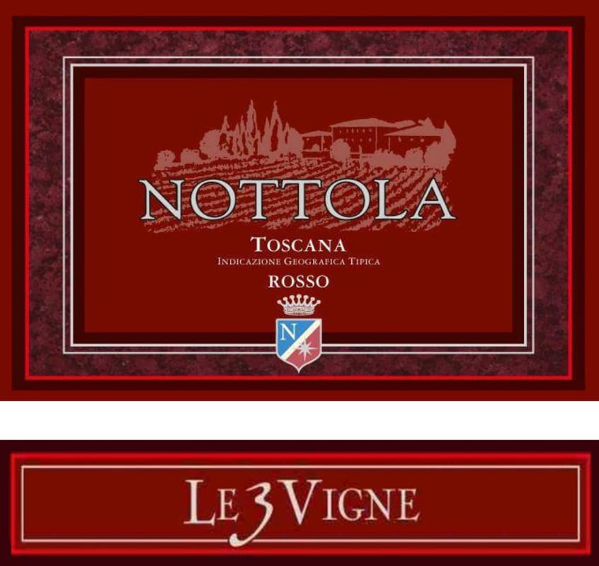 Nottola Toscana Le 3 Vigne Rosso 2013 Front Label