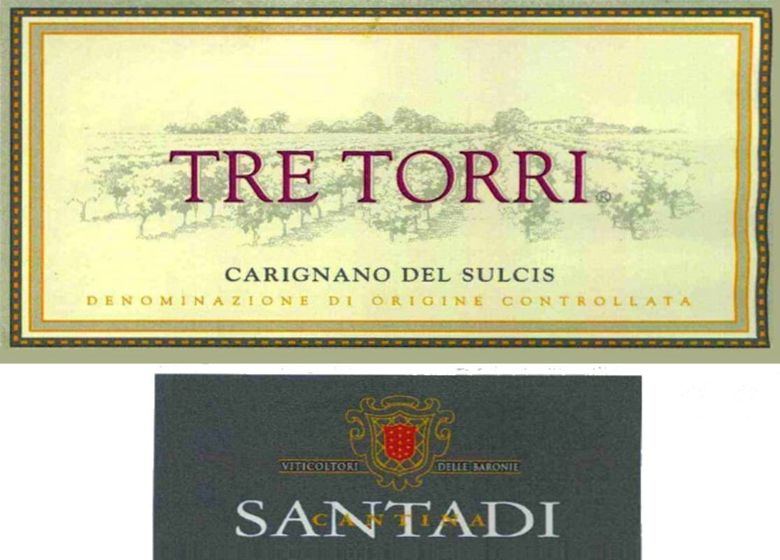 Santadi Tre Torri Carignano del Sulcis Rosato 2014 Front Label