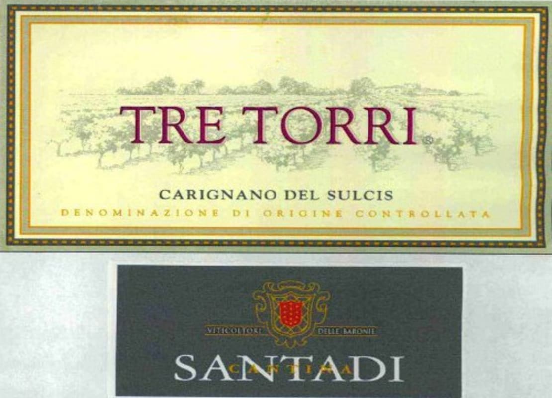 Santadi Tre Torri Carignano del Sulcis Rosato 2013 Front Label