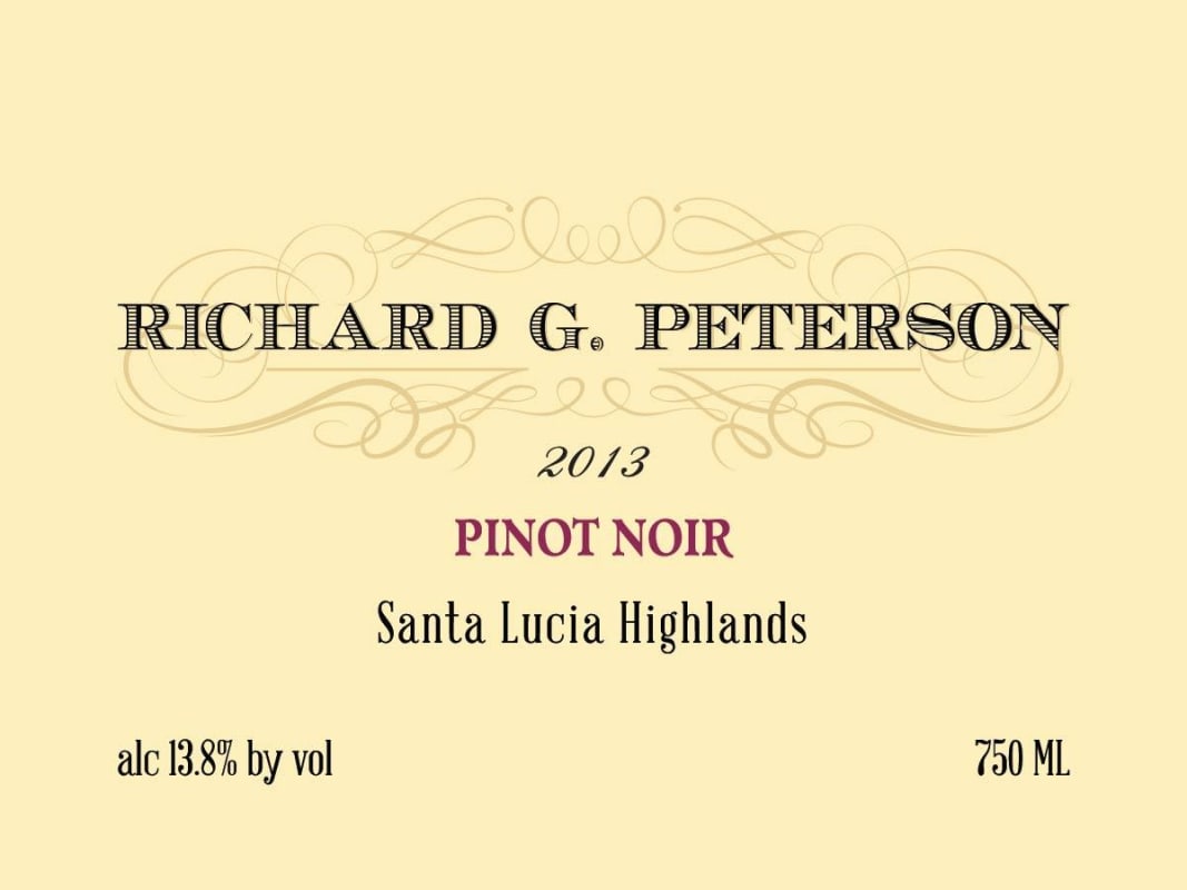 Richard G. Peterson Pinot Noir 2013 Front Label
