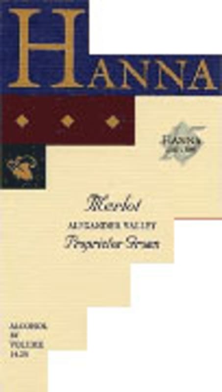 Hanna Merlot 2001 Front Label