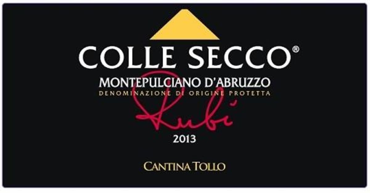 Tollo 'Colle Secco Rubino' Montepulciano d'Abruzzo 2013 Front Label