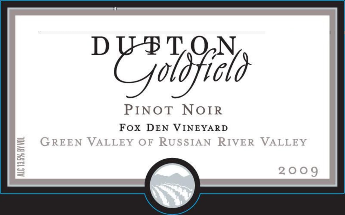 Dutton-Goldfield Fox Den Vineyard Pinot Noir 2009 Front Label