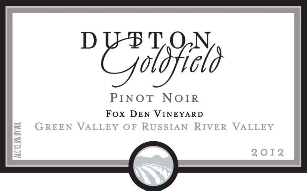Dutton-Goldfield Fox Den Vineyard Pinot Noir 2012 Front Label