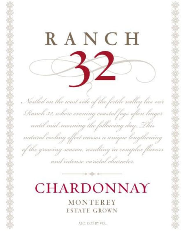Ranch 32 Wines Estate Grown Chardonnay 2014 Front Label