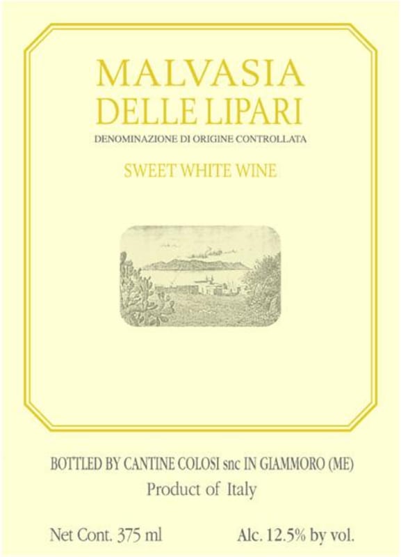 Colosi Malvasia delle Lipari Naturale 2008 Front Label