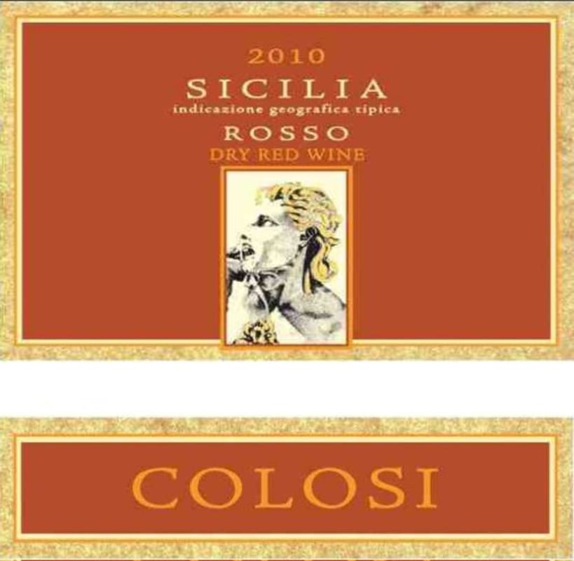 Colosi Cariddi Sicilia Rosso 2010 Front Label