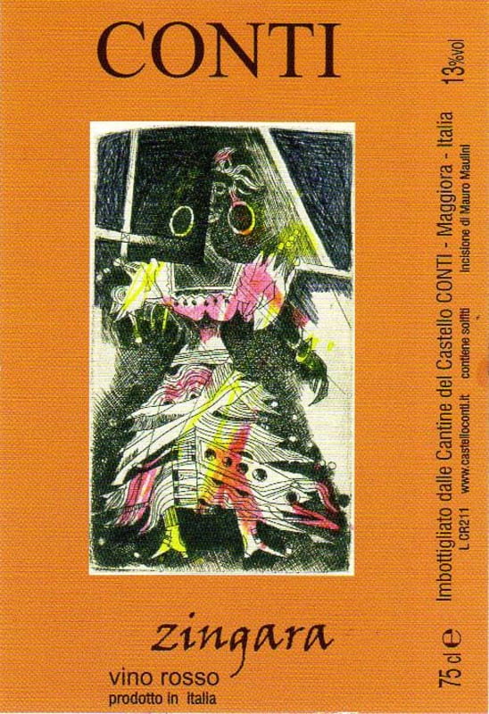 Castello Conti Zingara Rosso 2012 Front Label