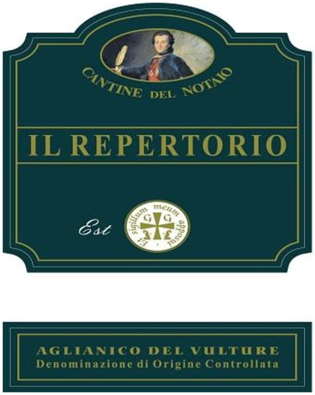 Cantine del Notaio Aglianico del Vulture Il Repertorio 2014 Front Label