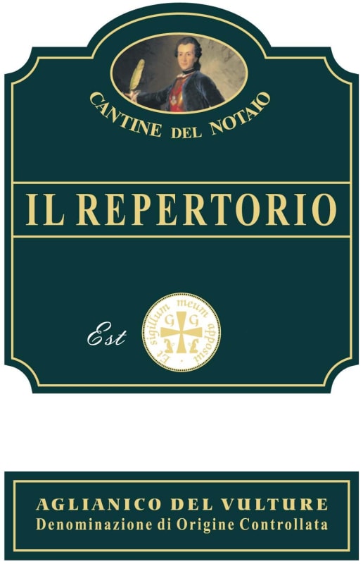 Cantine del Notaio Aglianico del Vulture Il Repertorio 2011 Front Label