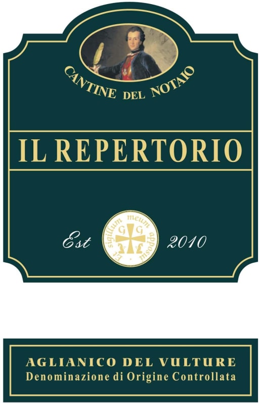Cantine del Notaio Aglianico del Vulture Il Repertorio 2010 Front Label