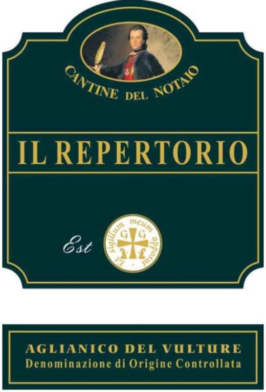 Cantine del Notaio Aglianico del Vulture Il Repertorio 2009 Front Label