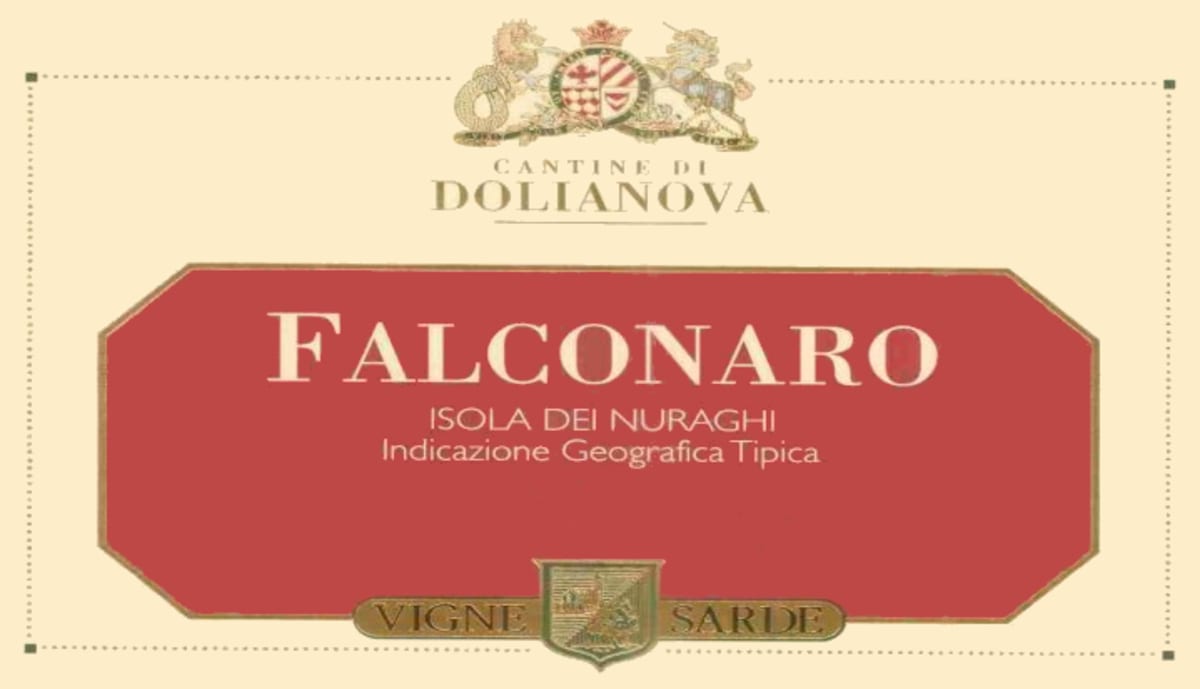 Cantine di Dolianova Isola dei Nuraghi Falconaro Rosso 2008 Front Label