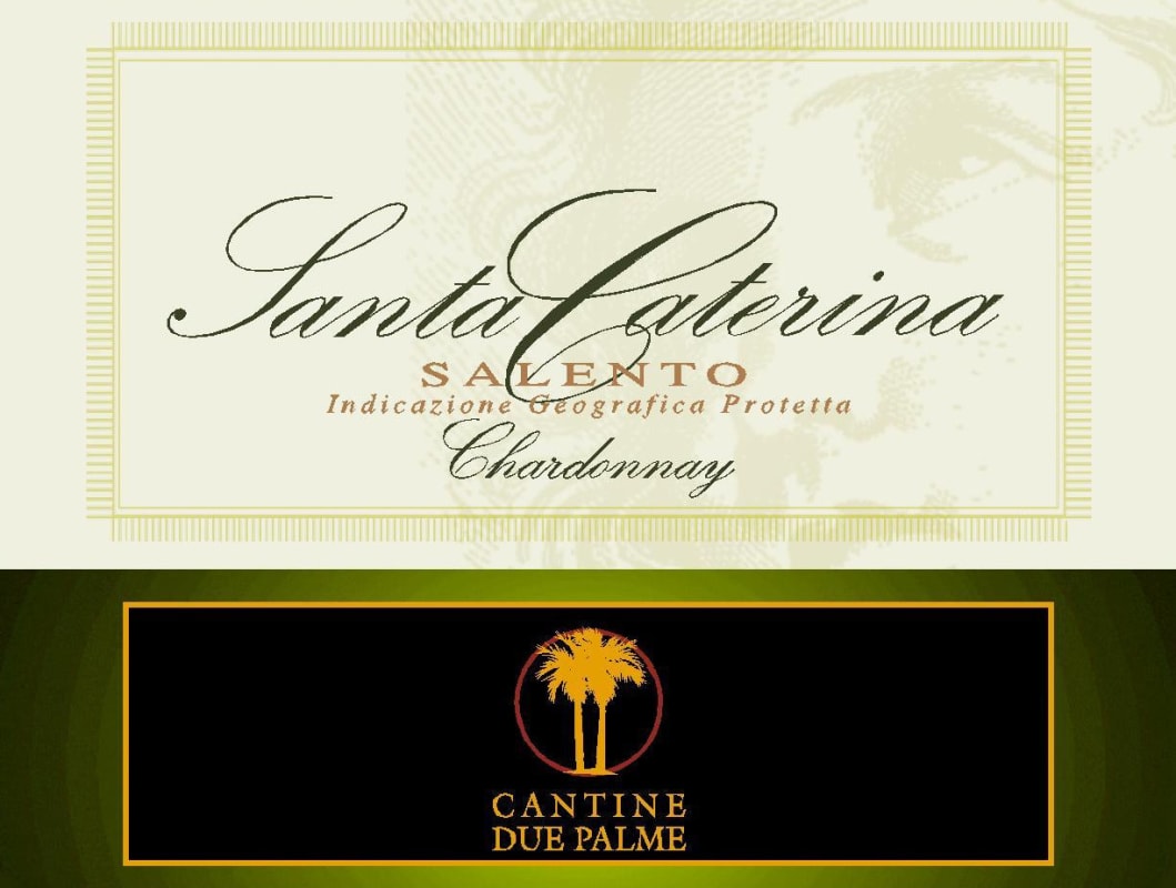 Cantine Due Palme Salento Santa Caterina Chardonnay 2015 Front Label