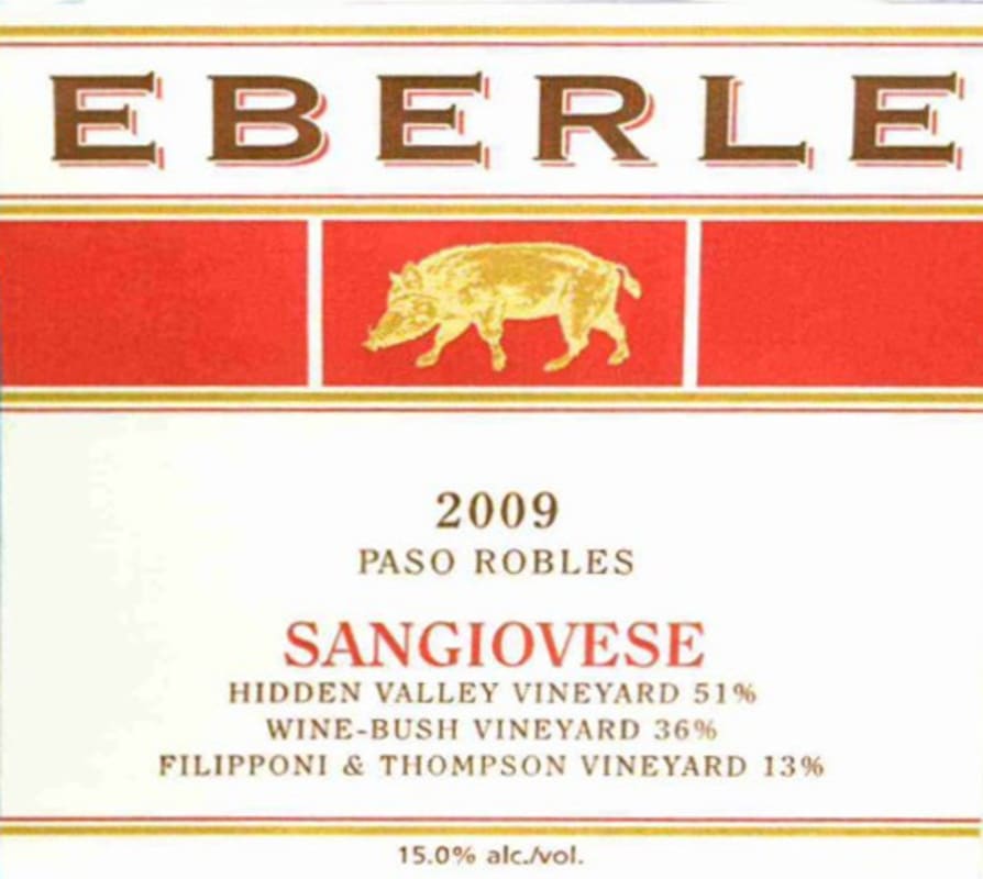 Eberle Sangiovese 2009 Front Label