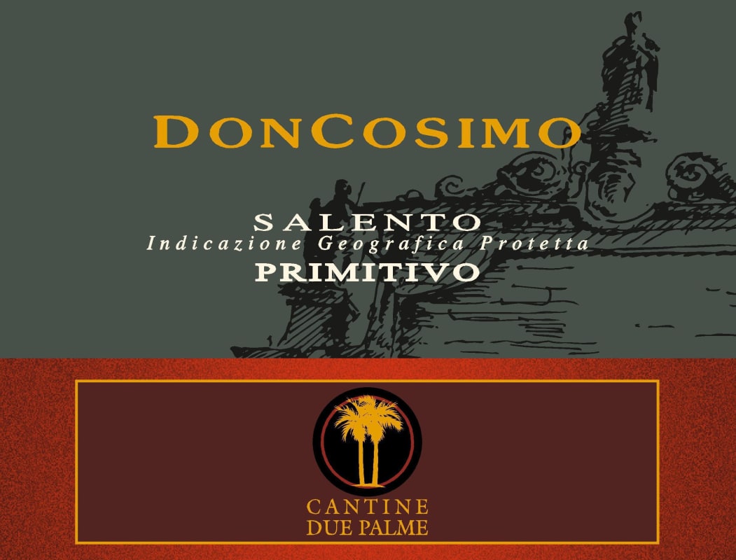Cantine Due Palme Salento Don Cosimo Primitivo 2015 Front Label
