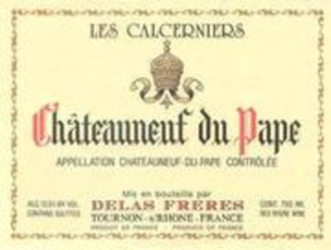 Delas Chateauneuf-du-Pape Les Calcerniers 1996 Front Label